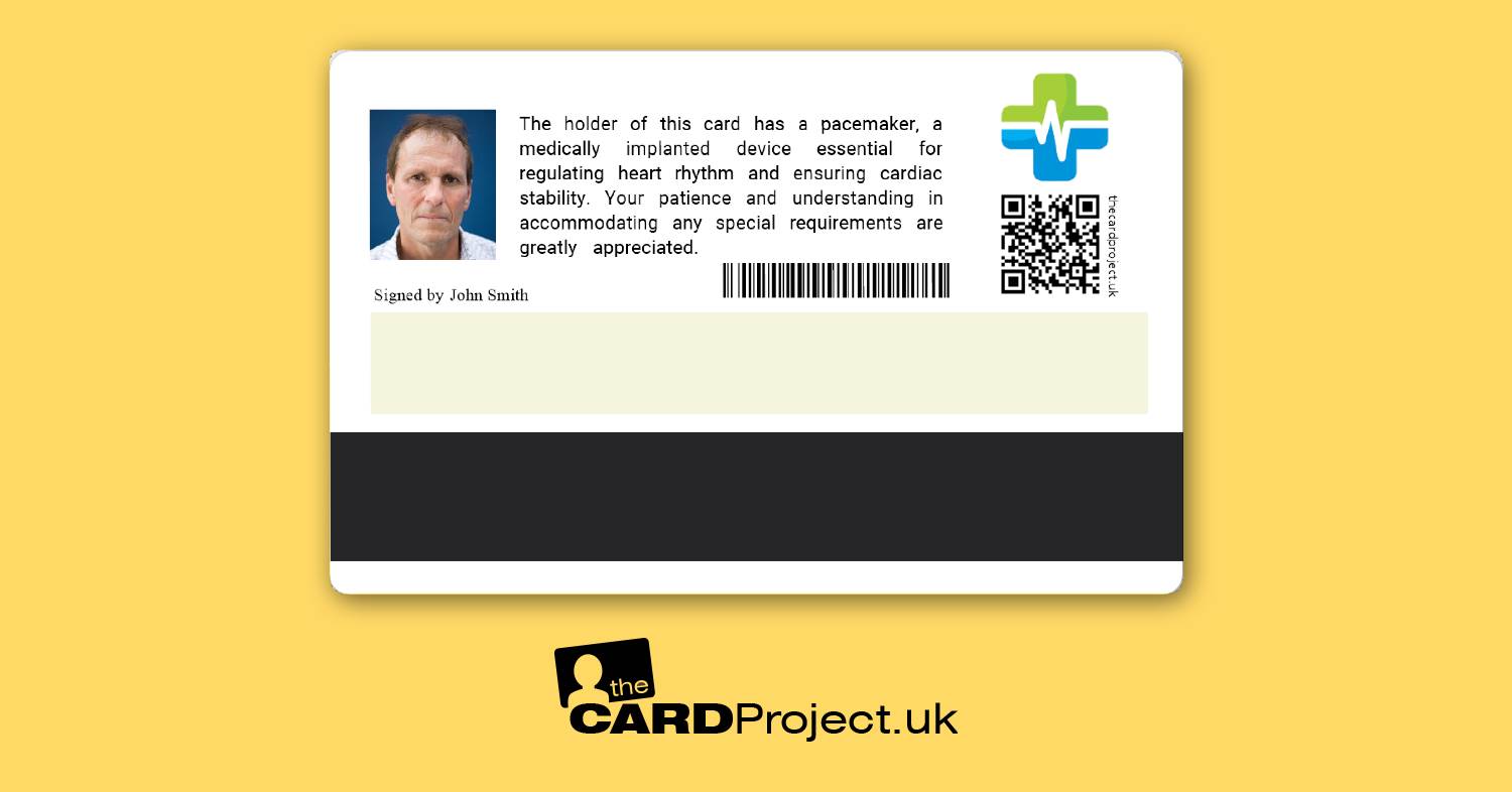 Pacemaker Premium Medical ID Card (REAR)